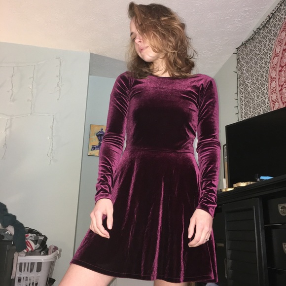 dark purple velvet dress